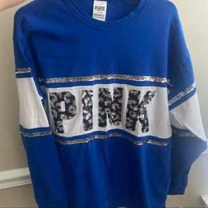 PINK sequin long sleeve jersey